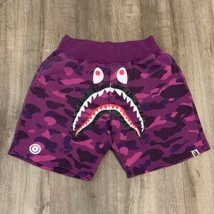 Bape Purple Camo Shark Men Shorts